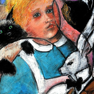 Alice, Cat, Flamingo and Rabbit by Frank Argento