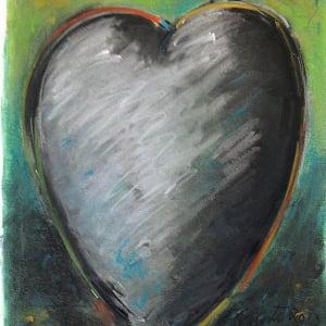 Gray Heart on Green by Frank Argento
