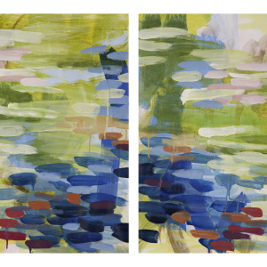 Yellow/Green Diptych 1 by Ginny Sykes