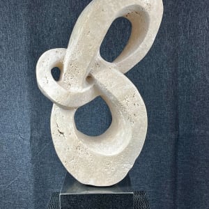 Lover's Knot by Scott Gentry Sculpture  Image: "Lover's Knot" in Roman travertine_front view