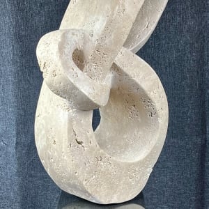 Lover's Knot by Scott Gentry Sculpture  Image: "Lover's Knot" in Roman travertine_left side view