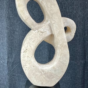 Lover's Knot by Scott Gentry Sculpture  Image: "Lover's Knot" in Roman travertine_rear view