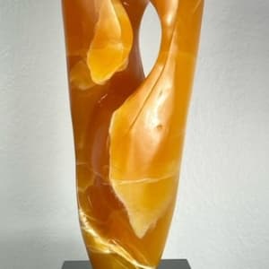 Eclipse by Scott Gentry Sculpture  Image: "Eclipse" sculpted from honeycomb calcite (right front view).