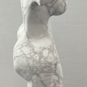 Dancing Muse by Scott Gentry Sculpture  Image: DANCING MUSE by Scott Gentry Sculpture. Carved from Calacatta marble and measuring 18.5Hx9Wx6D inches and placed atop a crystal base.