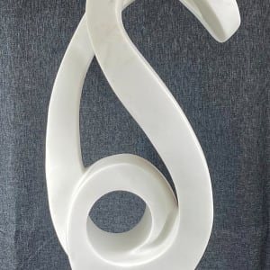 Musicality by Scott Gentry Sculpture  Image: Front view of sculpture in Colorado white marble. 