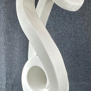 Musicality by Scott Gentry Sculpture  Image: Right front view of sculpture in Colorado white marble. 