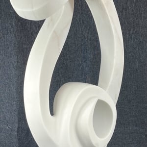 Musicality by Scott Gentry Sculpture  Image: Rear view of sculpture in Colorado white marble.