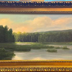 Morning at the Marsh with heron by Tarryl Gabel