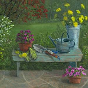 Garden Bench Still life by Tarryl Gabel