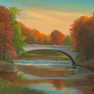 Vibrant fall morning, Vanderbilt Bridge by Tarryl Gabel
