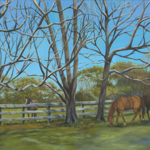 BARE NAKED TREES  aka Chilling in the Pasture by Brenda Francis