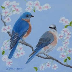 BLUE BIRDS ON A SPRING DAY by Brenda Francis