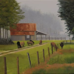 LAZY COWS BY THE BARN by Brenda Francis, Image 1.