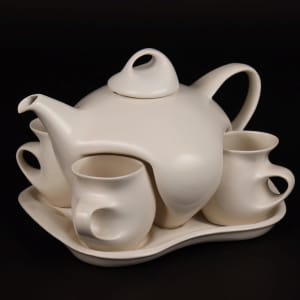 Saenger Porcelain Teapot, Tray & Nesting Cups by Peter Saenger