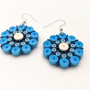 Blue Dots Earrings by Devi Palaniappan 