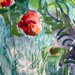 Evening Garden Around Pond by Denita Benyshek 