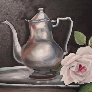 Tea Pot & Rose by Dara Morgan