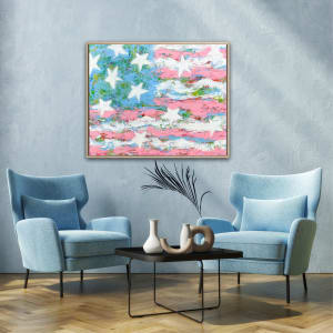 Pink & Blue Flag (Flag No.2) by Elizabeth Bernheisel 