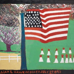 American Flag with Fireworks (BST-121) by William Hawkins