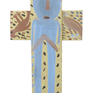 Cross with Figure & Birds by Mose Tolliver