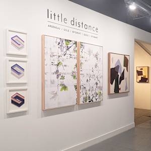 Head Over Heels (4) by Crissy Arseneau  Image: Works by Crissy Arseneau, Shira Gold, and Lauren Mycroft. Little Distance exhibition at Parker Street Gallery, November 2025.