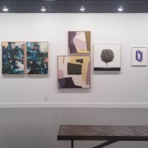 The Lights That Shine On by Crissy Arseneau  Image: Works by Crissy Arseneau, Andrea Soos, Lauren Mycroft, Shira Gold, and Amy Stewart. Little Distance exhibition at Parker Street Gallery, November 2025.