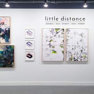 Head Over Heels (4) by Crissy Arseneau  Image: Works by Lauren Mycroft, Andrea Soos, Crissy Arseneau, Shira Gold, and Amy Stewart. Little Distance exhibition at Parker Street Gallery, November 2025.