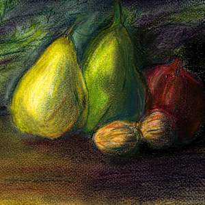 Winter Pears and Walnuts by Barbara Kops, Image 1.