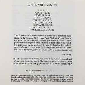 A New York Winter - Set of 9 Etchings by Peter Hickey 