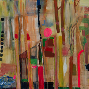 Cabin by the River/Pink Sun by Brian Frink, Image 1.