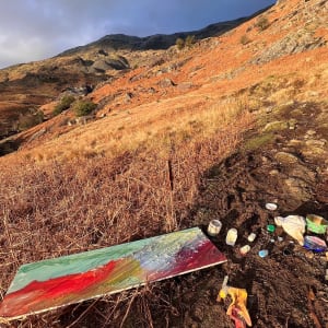 COPPERED BRACKEN SHINES. The Old  Man of Coniston, Cumbria. by Frances Hatch 