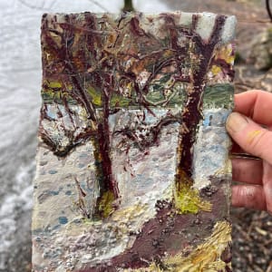 31. Two Ash Trees by Brantwood Jetty. March 2024 by Frances Hatch 