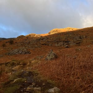 FIRST LIGHT. The Old Man of Coniston, Cumbria. by Frances Hatch 