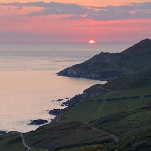 ATLANTIC EVENING BLUSTER WITH GORSE.  Moretehoe, Woolacombe, Devon. by Frances Hatch 