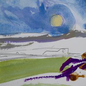 Mackerel Moon. West Bexington. Dorset. by Frances Hatch 