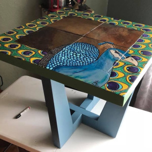 Peacock Slate coffee table by Heather Medrano 