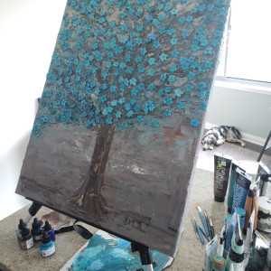 Cobalt Teal Tree by Heather Medrano 