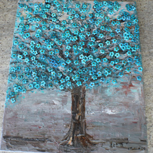 Cobalt Teal Tree by Heather Medrano