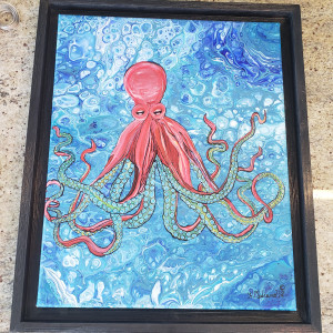 Pink octopus pour by Heather Medrano