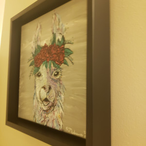 Flower wearing llama by Heather Medrano 