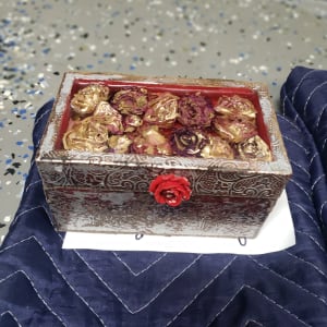 Small textured resin rose box by Heather Medrano 