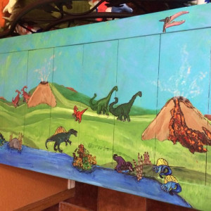 Dinosaur themed boys desk by Heather Medrano 