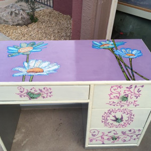 Lilac little girls desk set by Heather Medrano 