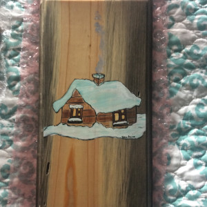 Winter cabin solo on beetlekill lumber by Heather Medrano