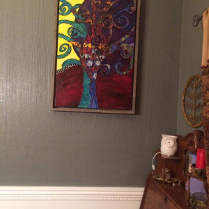 Abstract tree with driftwood frame by Heather Medrano 