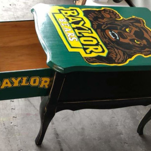 Baylor University Antique side table by Heather Medrano 