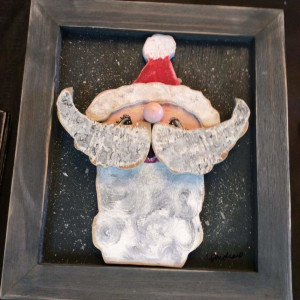 Christmas store Santa picture Gray frame by Heather Medrano