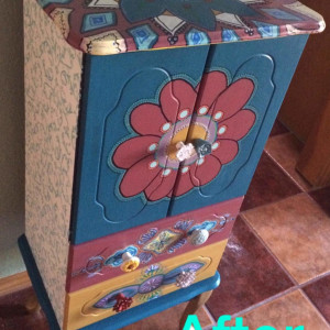 Painted jewelry dressor by Heather Medrano 