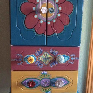 Painted jewelry dressor by Heather Medrano 