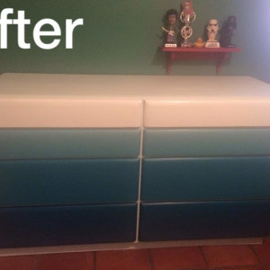 Teal melting Paint Dresser by Heather Medrano 